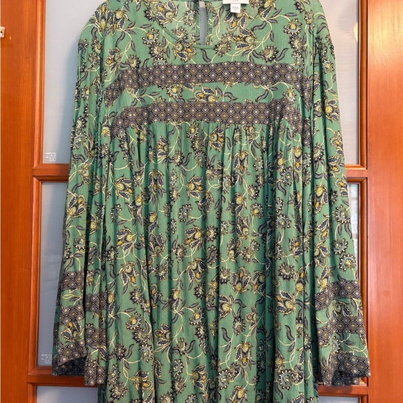 J. Jill Green Floral Boho Pattern Top XL - Picture 1 of 6